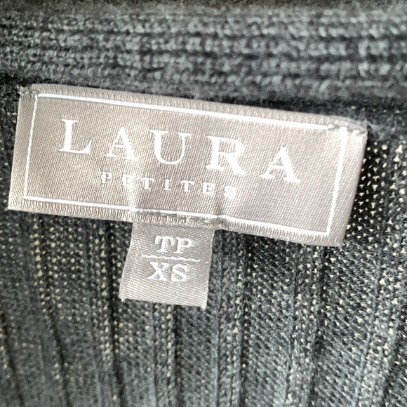 Laura Petites sz XS grey heather shawl collar open cardigan EUC - Picture 2 of 4